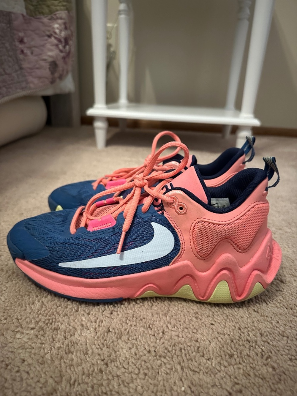 Nike Giannis Immortality 2 GS Basketball Shoes 5Y Pink Blue FQ8168-63